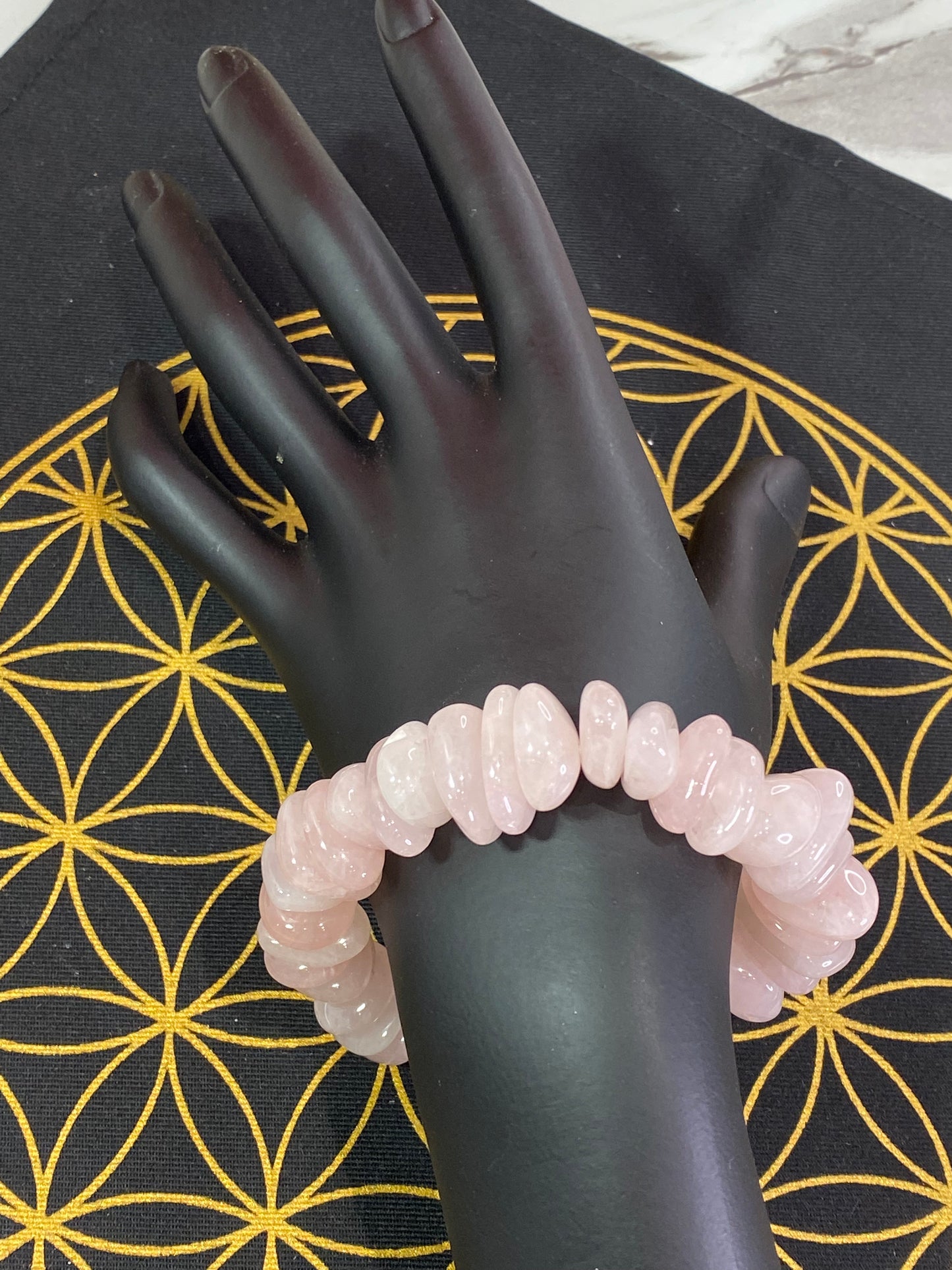 Rose Quartz Chunky Tumbled Chips Bracelet