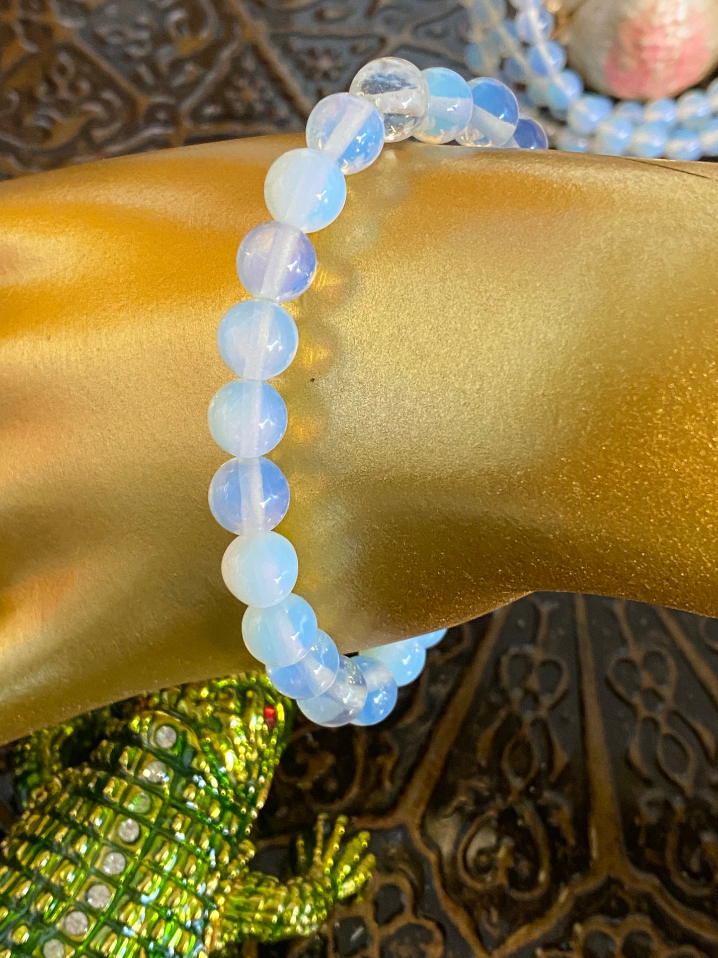 Opalite Round Beaded String Bracelet