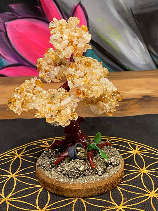 Bonsai Fortune Tree  Citrine and Pyrite