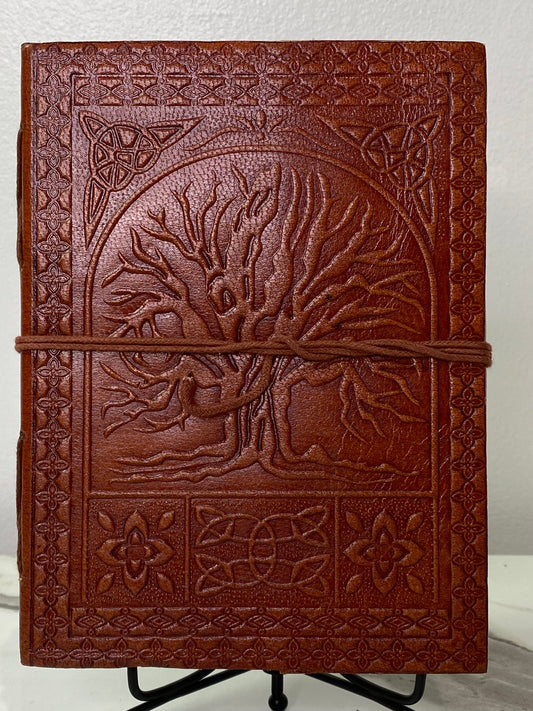 Sacred Oak Tree leather blank book w/ cord