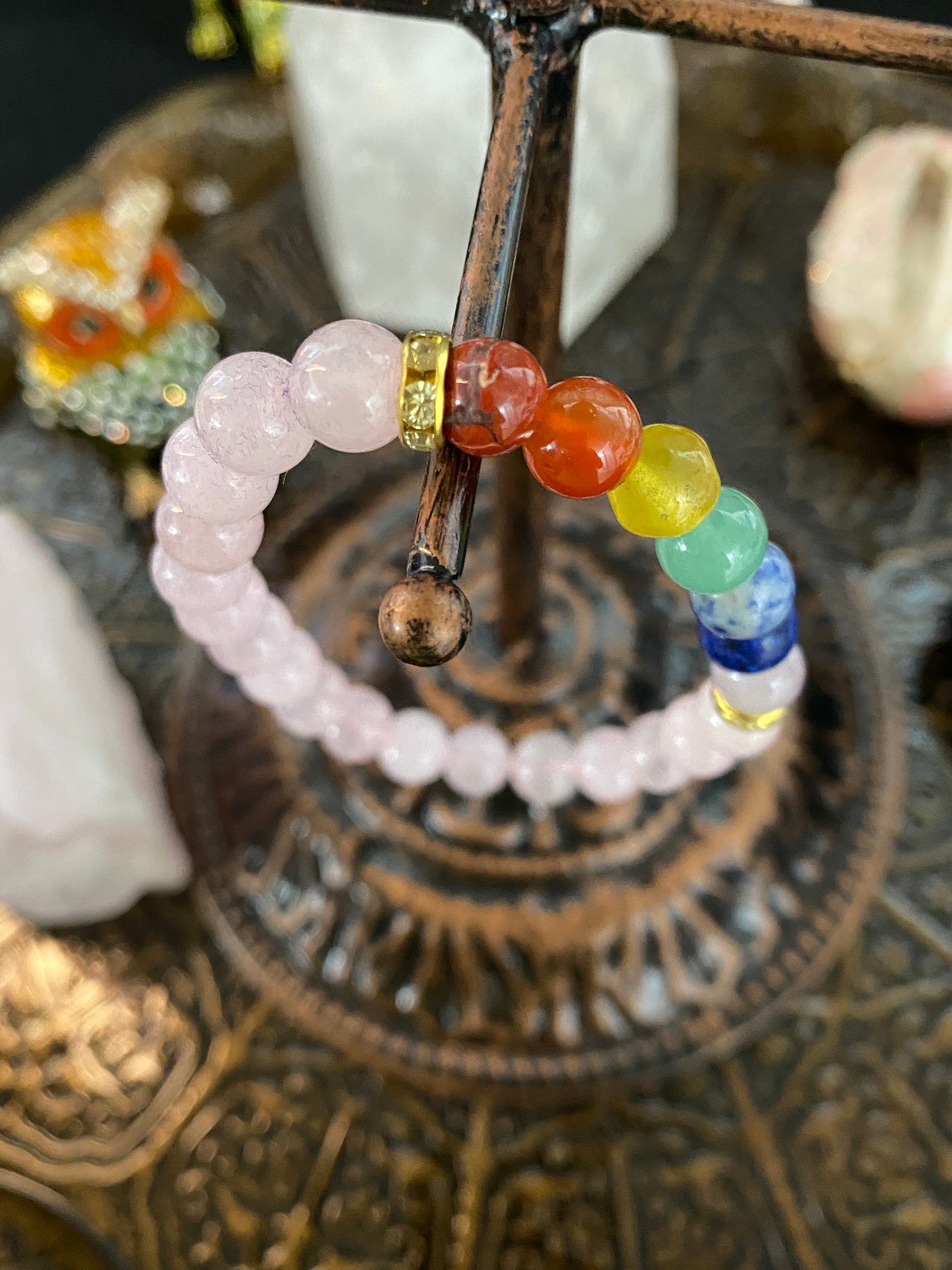 Rose Quartz Chakra Gemstone Bracelet