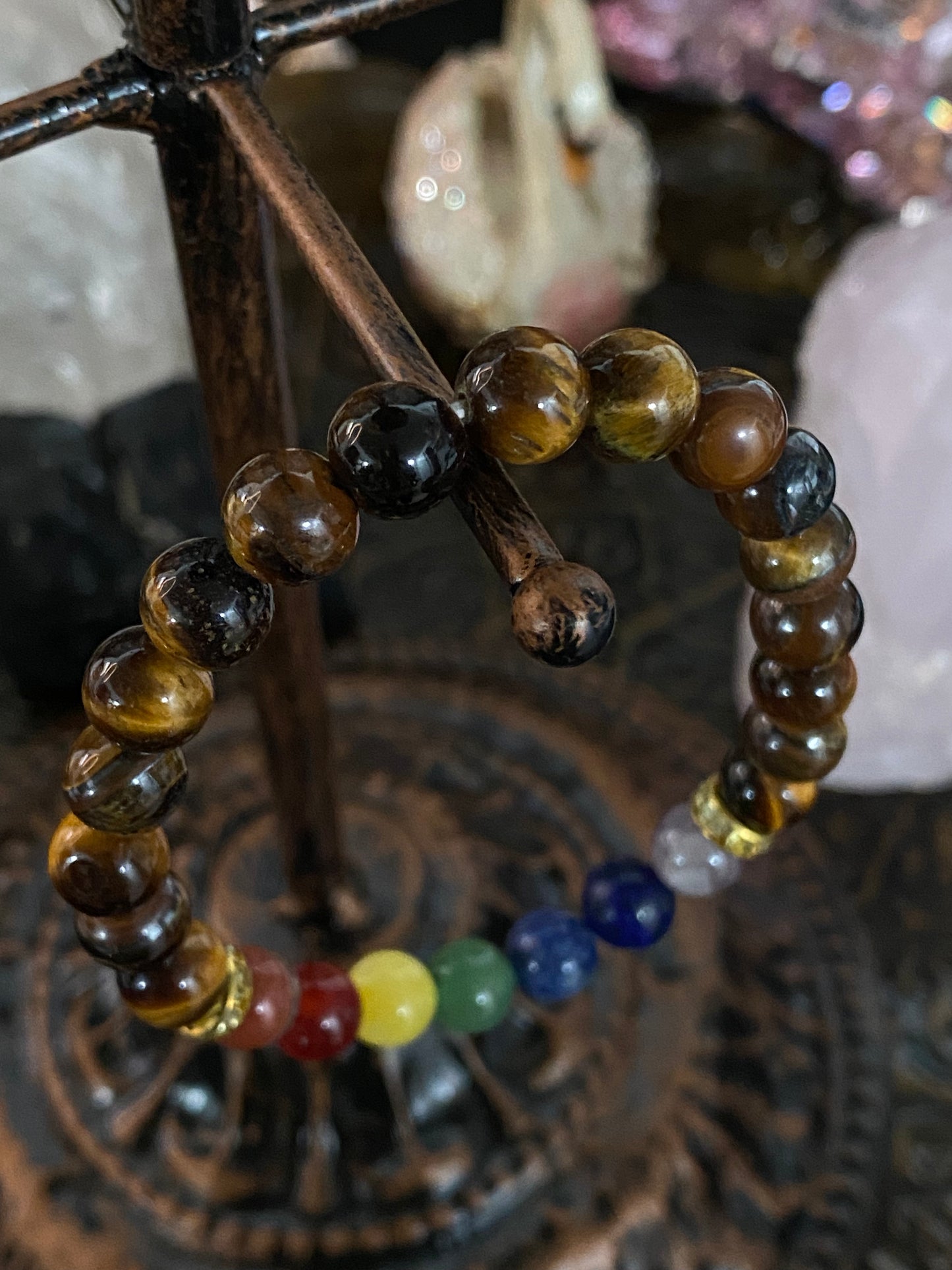 Tiger Eye Chakra Beaded Gemstone Bracelet