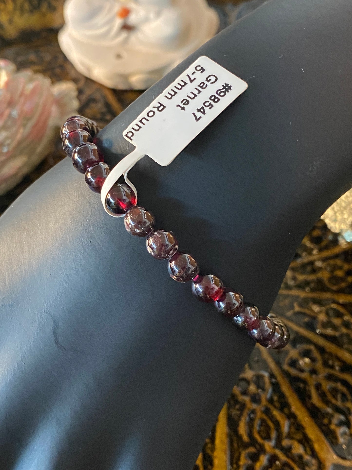 Garnet Small Beaded String Bracelet