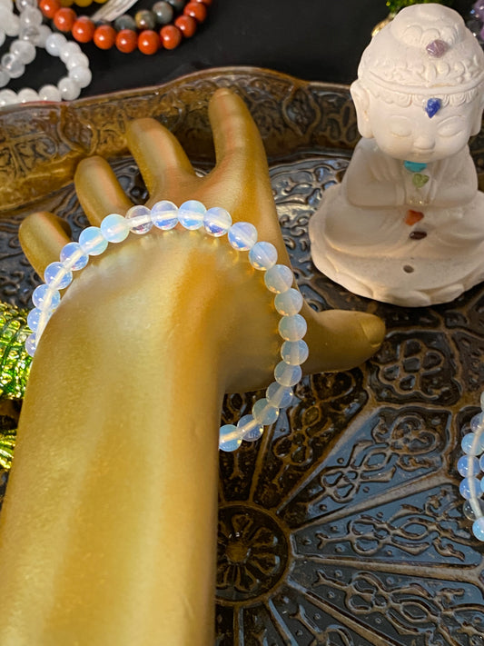 Opalite Beaded String Bracelet 6mm