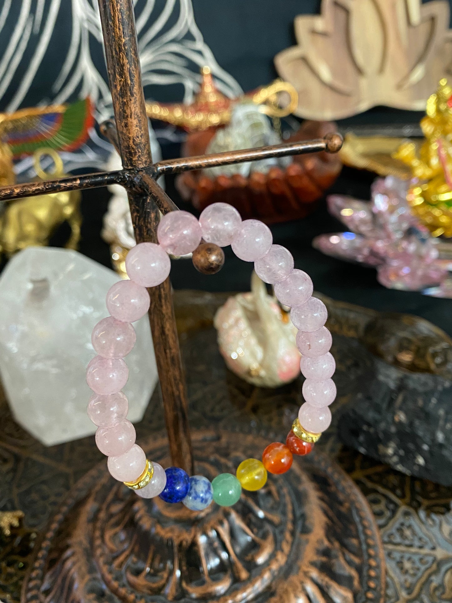 Rose Quartz Chakra Gemstone Bracelet