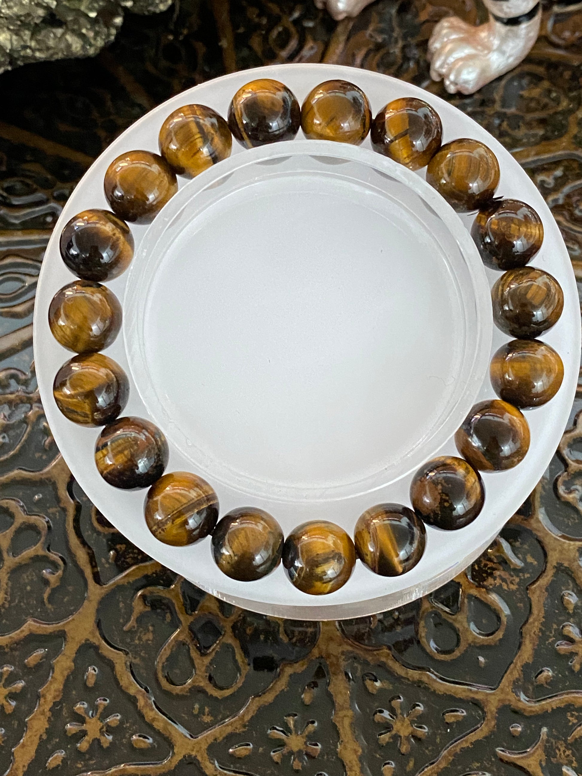 10mm Natural Tigers Eye Gemstone Beaded Bracelet - Healing Lotus Shop