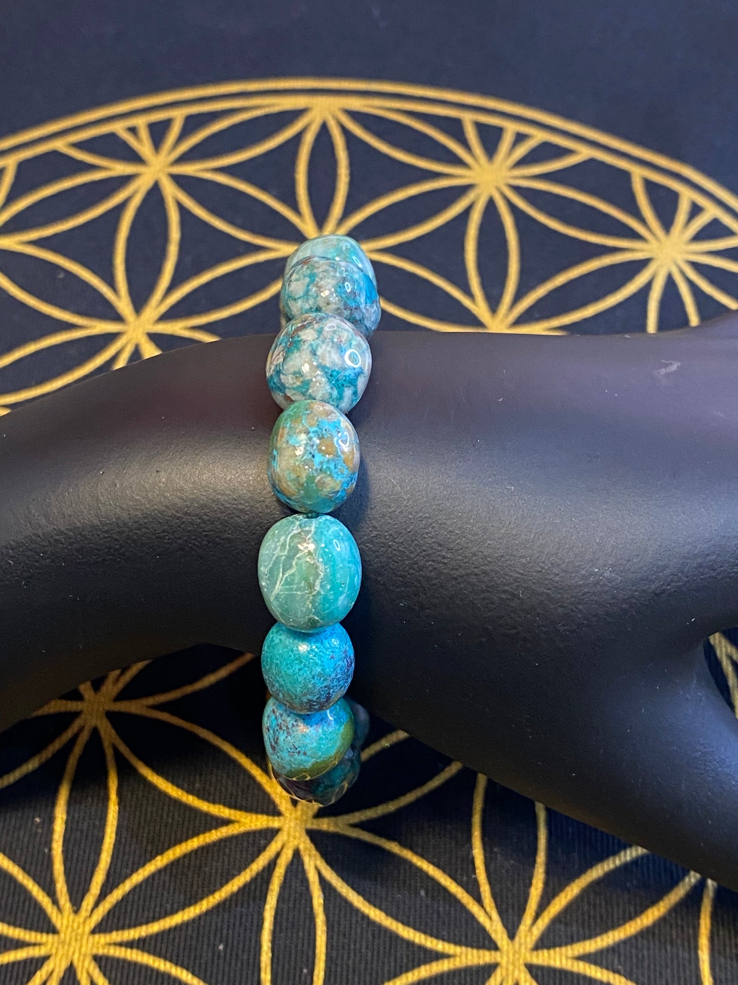 Chrysocolla Beaded String Bracelet