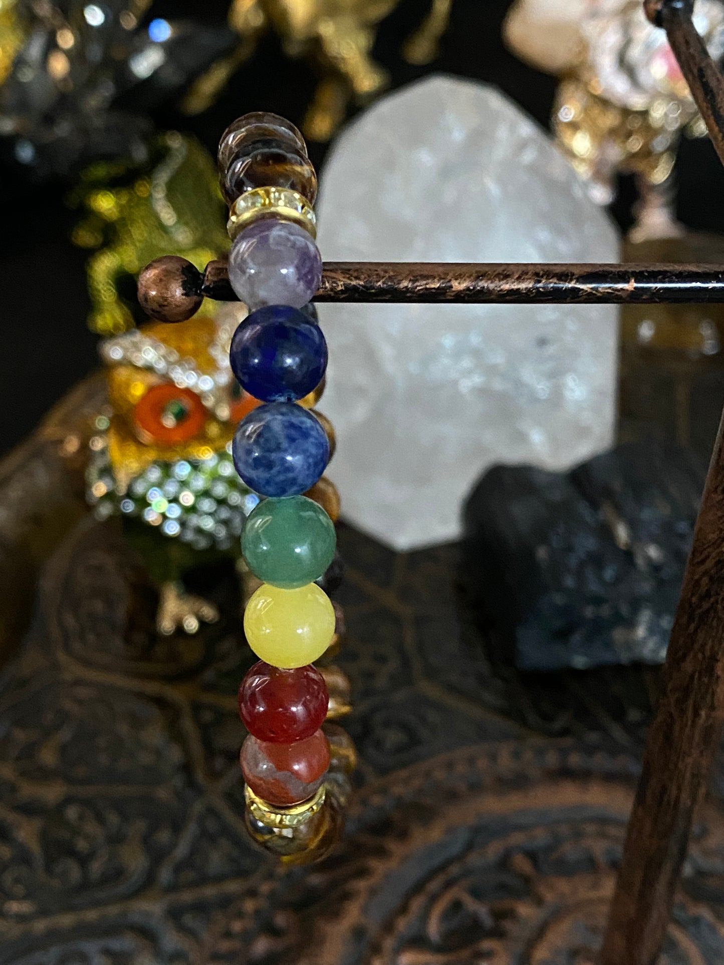 Tiger Eye Chakra Beaded Gemstone Bracelet