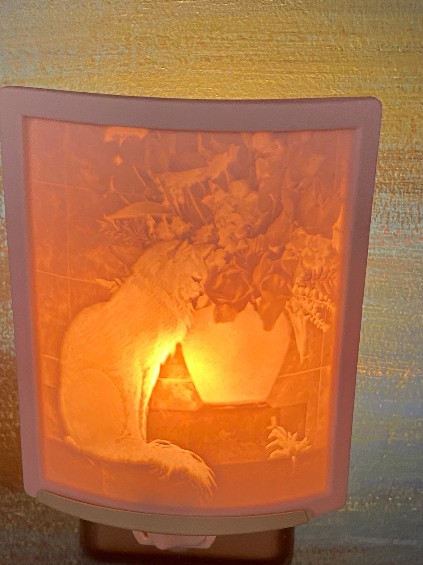 Kitten In The Flower Pot Lithophane Night Light